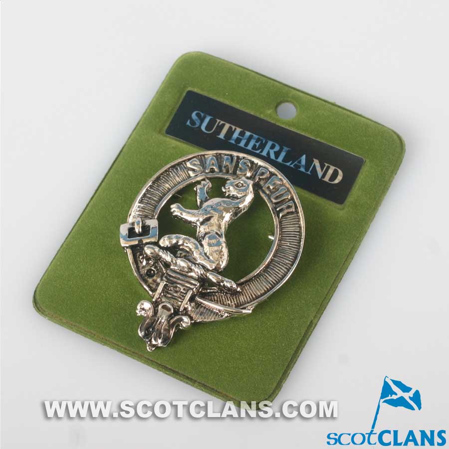 Sutherland Clan Crest Badge in Pewter