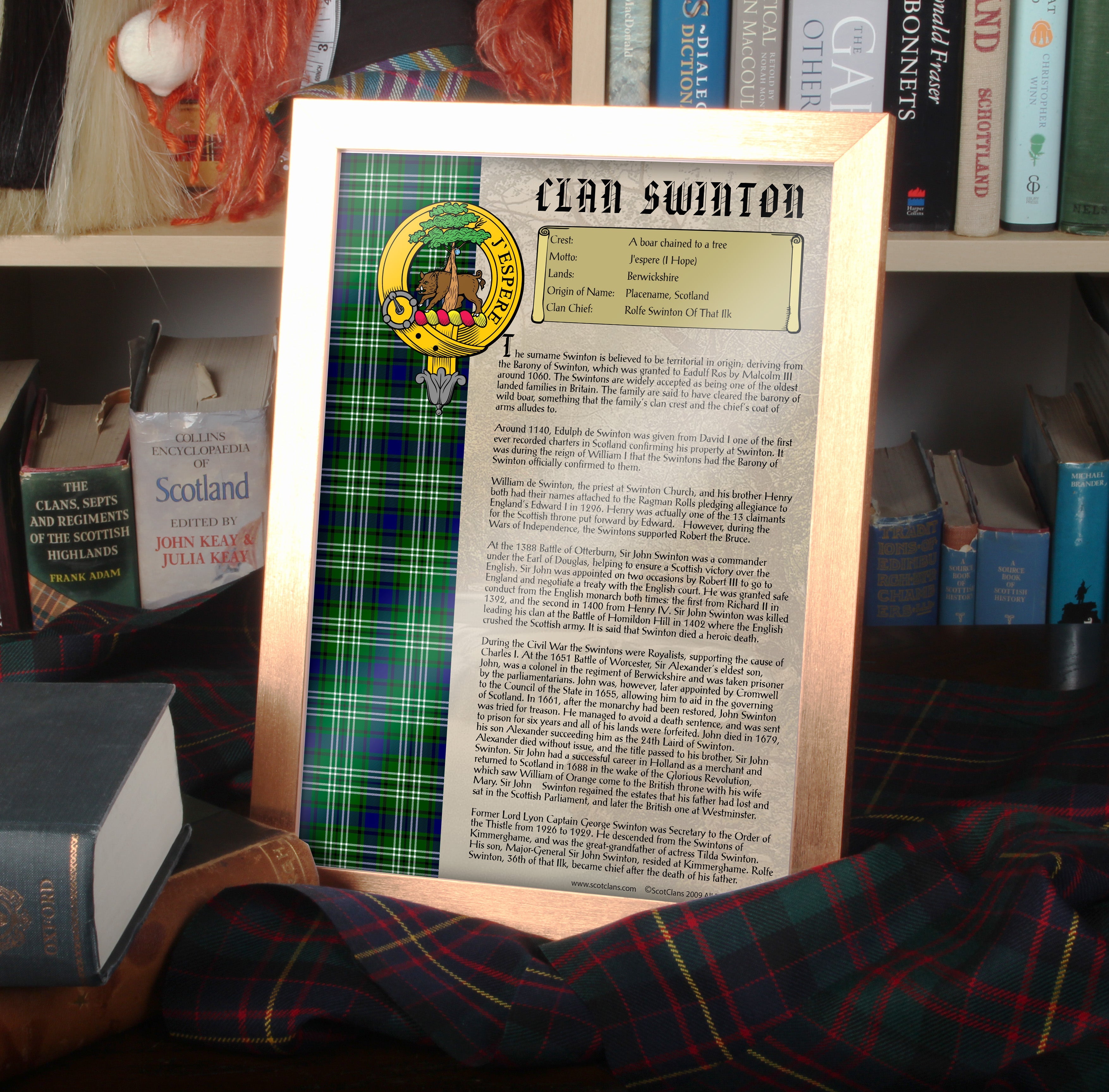 Swinton Clan History Print - Choose Framed or Unframed