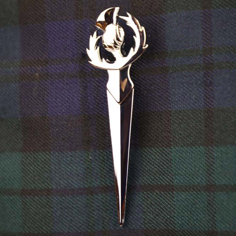 Kilt Pin - Chrome Thistle