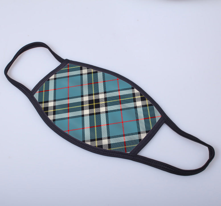 Thompson Blue Tartan Printed Face Mask