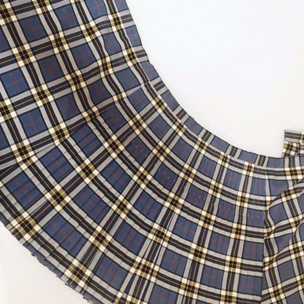 Thomson Blue Polyviscose Kilted Skirt