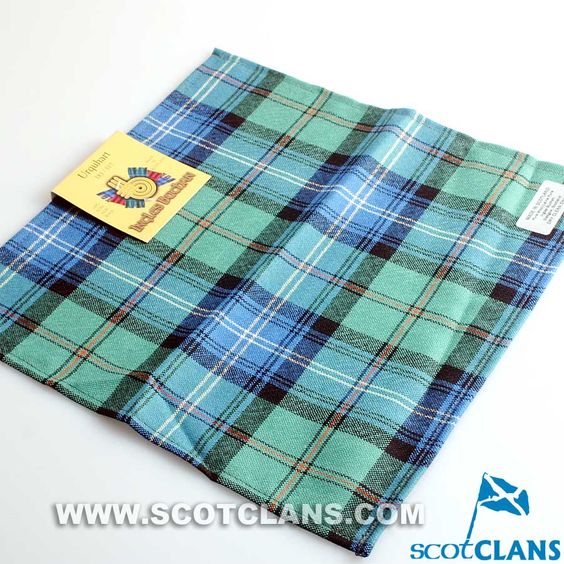 Wool Tartan Pocket Square in Urquhart Ancient Tartan