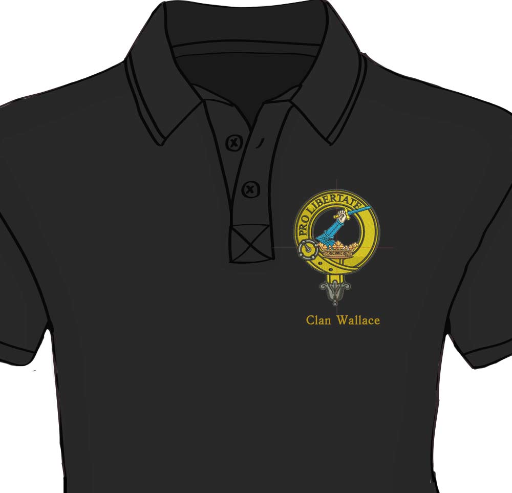 Wallace Clan Crest Embroidered Polo