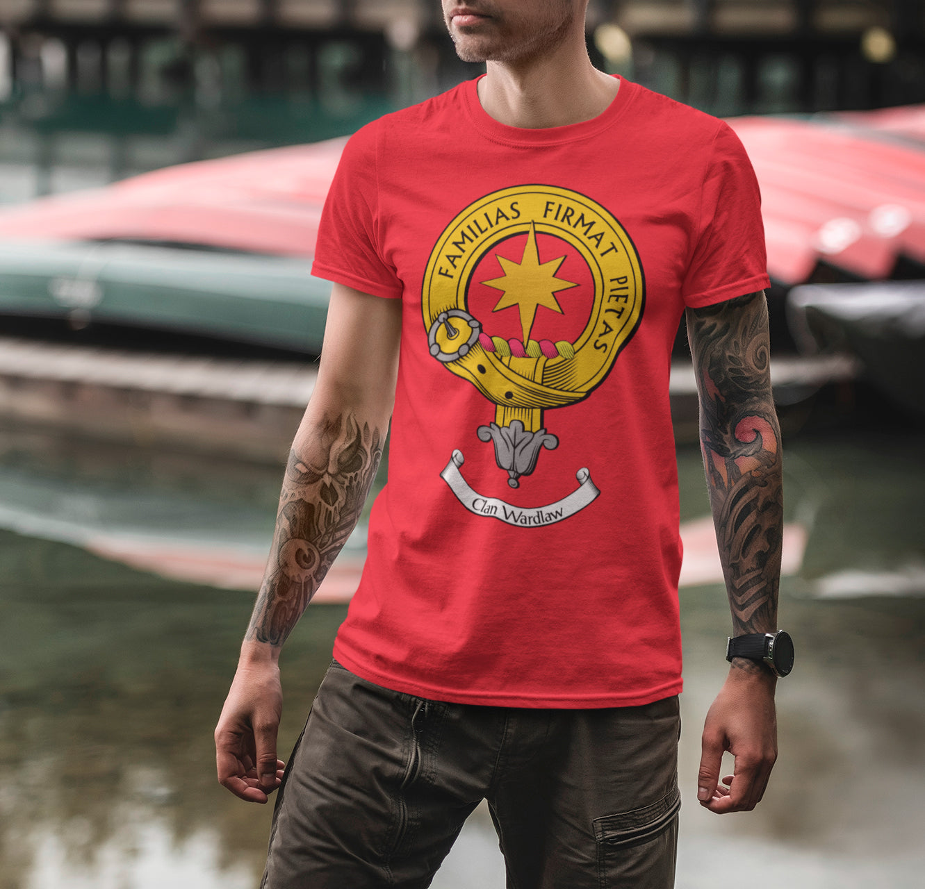 Wardlaw Clan Crest Gents T Shirt